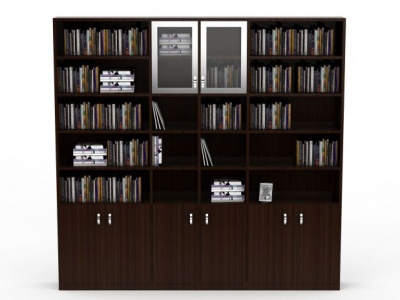3d大型实木书柜免费模型