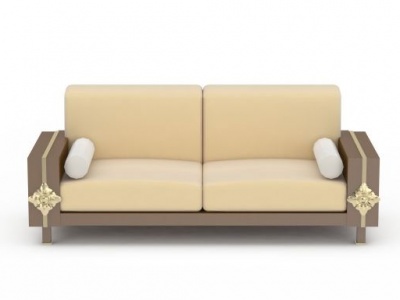 3d米色双人沙发模型