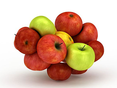 3d红苹果青苹果模型