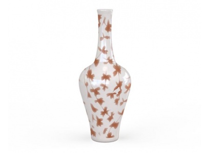 3d精美陶瓷印花花瓶模型