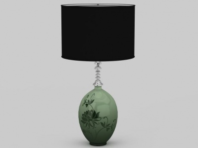 精美陶瓷花瓶式圆筒台灯模型3d模型