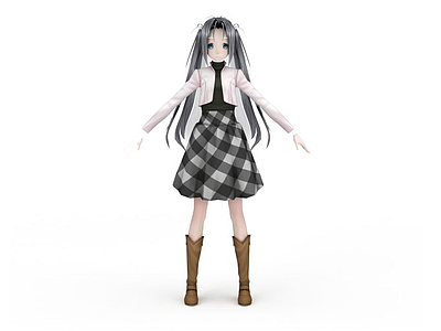 日系动漫小女生模型3d模型