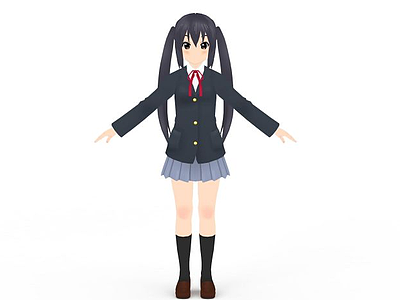 动漫人物日系小女生模型3d模型
