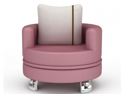 粉色单人真皮沙发模型3d模型