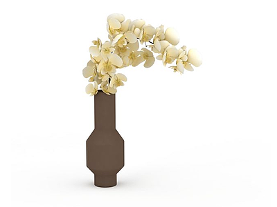 3d现代咖啡色陶艺花瓶模型
