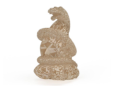 3d蛇石雕免费模型