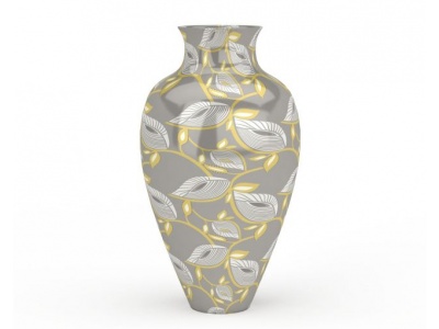 3d精美陶瓷印花瓶子摆件模型