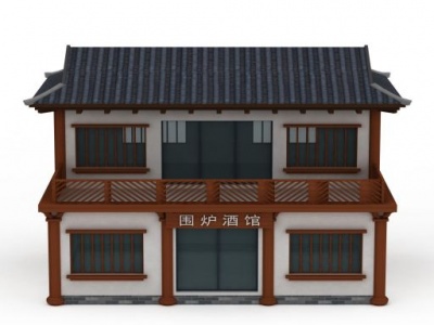 3d古建酒馆模型
