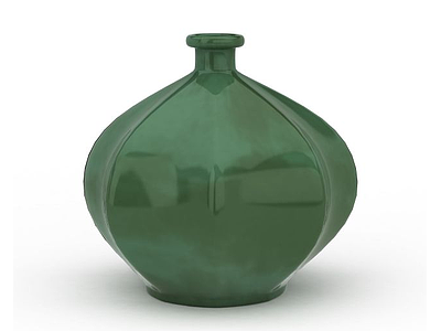 3d精美绿色陶罐陈设品免费模型