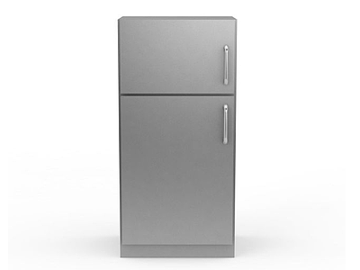 3d现代银灰色双开门智能冰箱免费模型