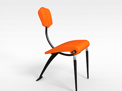 简易橙色休闲椅子模型3d模型