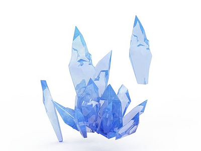 天蓝色水晶模型3d模型