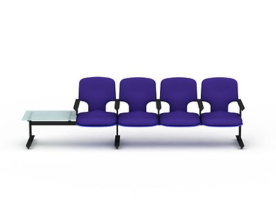 3d公共场所紫色休闲休息室长椅模型