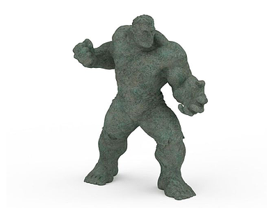 3d绿巨人雕塑免费模型