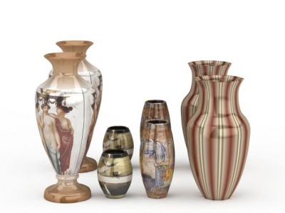 阿拉伯风格彩釉花瓶模型3d模型