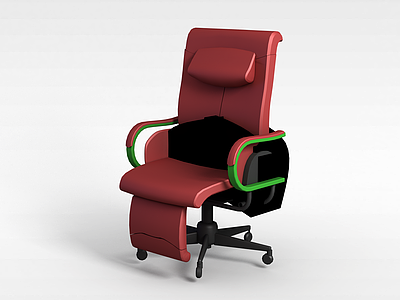高档红色休闲脚踏转椅模型3d模型