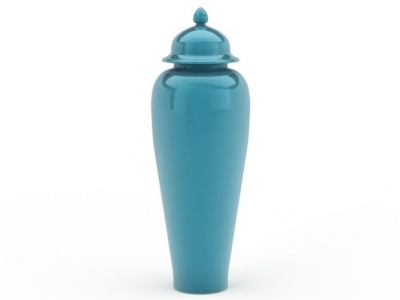 精美蓝色陶罐模型3d模型