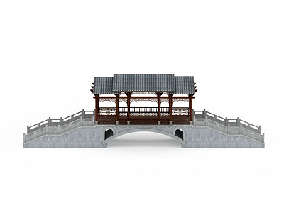 3d古建廊桥模型