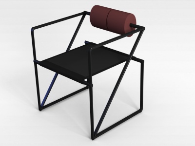 3d创意黑色实木座椅模型