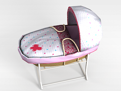 3d精美提篮式婴儿床模型