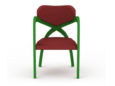 3d精美红绿拼色休闲椅模型