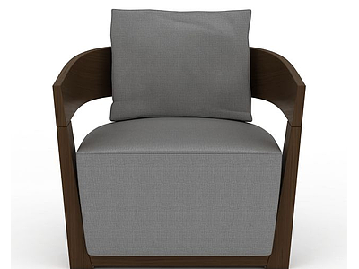 3d高档灰色书房沙发椅模型