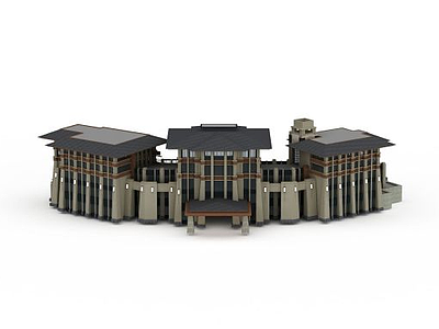 3d公共建筑大楼模型