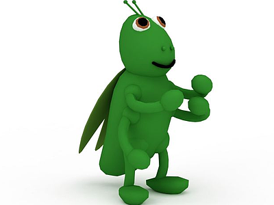 3d绿色昆虫玩具模型