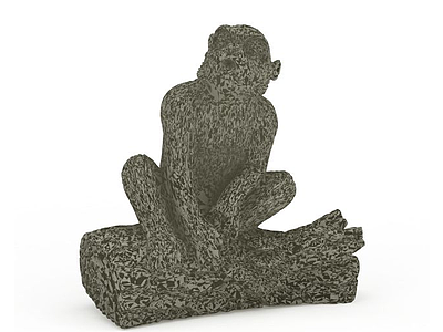 猴石雕模型3d模型