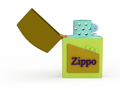 3d精品zippo拼色打火机免费模型