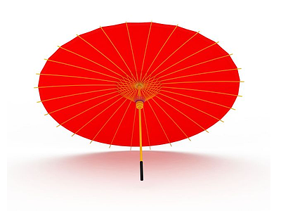 红色纸伞模型