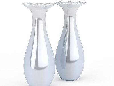 3d精美白色瓷器花瓶模型