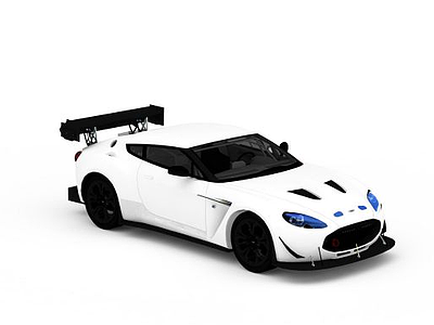 Aston黑白拼色小轿车模型3d模型