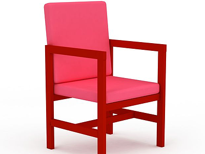 现代粉红色休闲椅模型3d模型