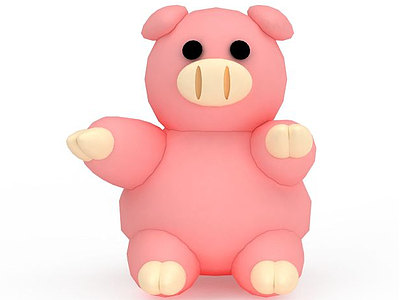 粉色小猪玩具模型3d模型