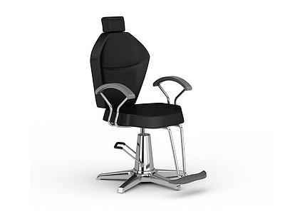 黑色真皮办公转椅模型3d模型