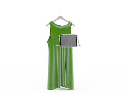 3d绿色<font class='myIsRed'>连衣裙</font>免费模型