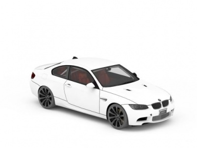 白色小轿车模型3d模型