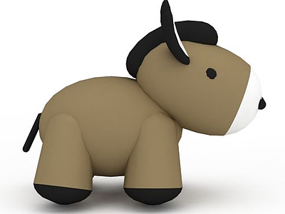 棕色玩具小毛驴模型3d模型