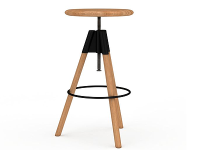 现代实木三角椅模型3d模型