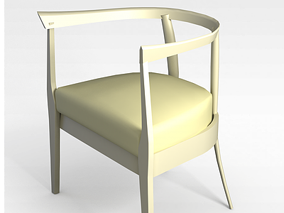 3d现代米色软坐垫休闲椅模型