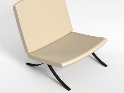 3d现代米色休闲椅模型