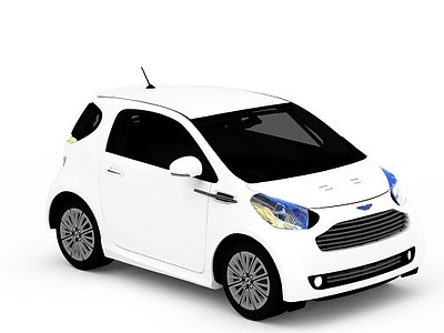 aston白色轿车模型3d模型