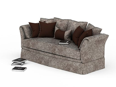 现代布艺双人休闲沙发模型3d模型