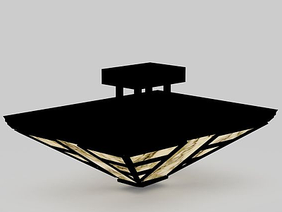 3d黑色中式吸顶灯免费模型