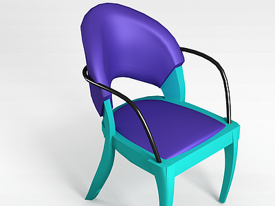 3d现代拼色休闲椅餐椅模型