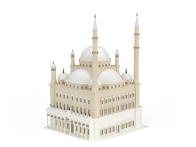 国外教堂建筑模型3d模型