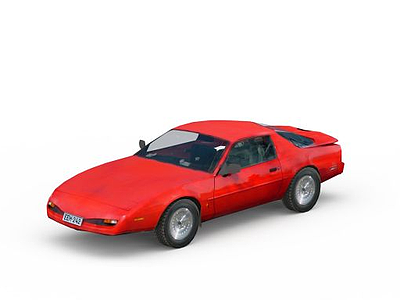 红色两门跑车模型3d模型