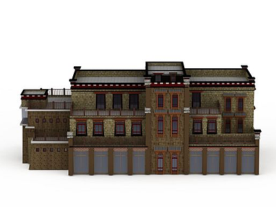 3d藏族建筑模型