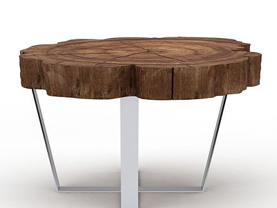 木桩桌模型3d模型